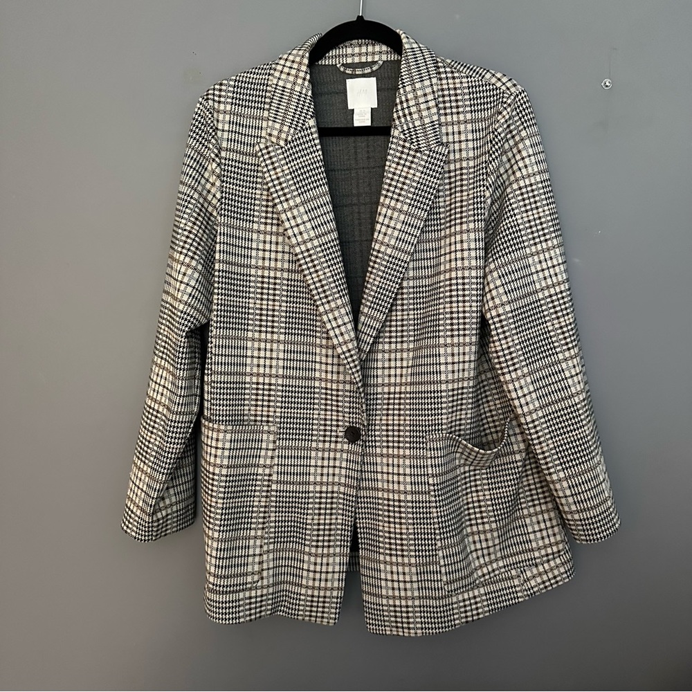 H&M Oversized Plaid Blazer